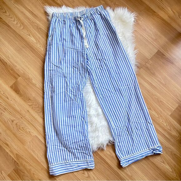 Soft Surroundings Boxer Pants Striped Blue Size Small - Picture 1 of 5